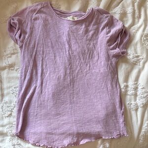 Free People Lavender Short Sleeve Top